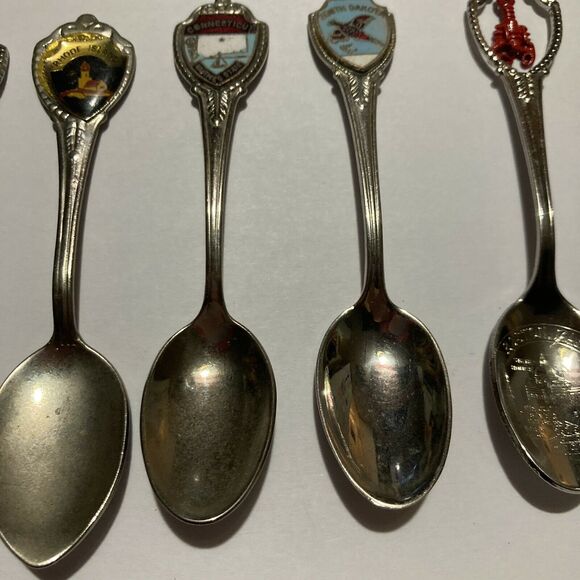Vintage Collectible Souvenir Travel Spoons Assorted States USA Tourist Lot of 7 - Picture 4 of 8